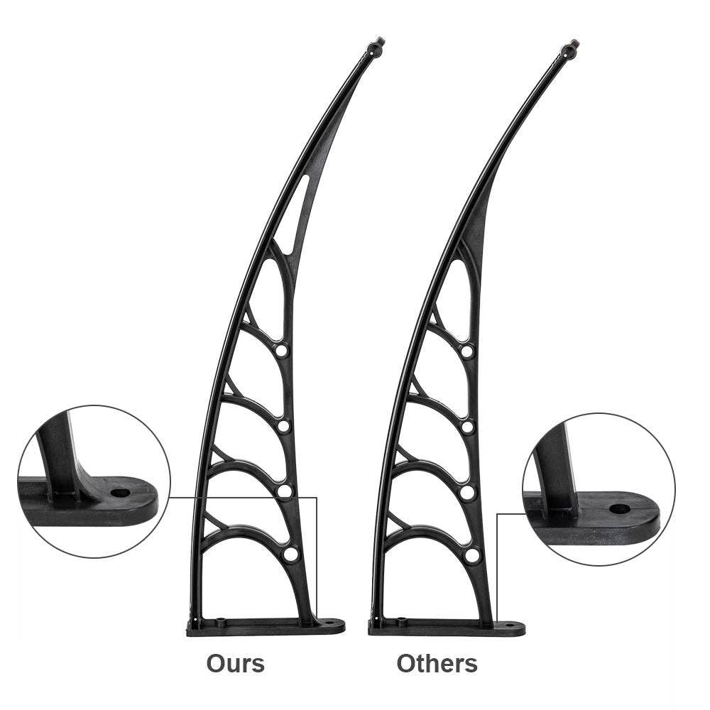 Hard Rock Health Stores - Wholesale Outdoor Ornament/Decor - 40"x40" Back Door Canopy Polycarbonate Window Door Awning Outdoor Patio Shelter6