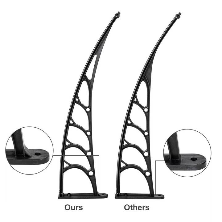 Hard Rock Health Stores - Wholesale Outdoor Ornament/Decor - 40"x40" Back Door Canopy Polycarbonate Window Door Awning Outdoor Patio Shelter6