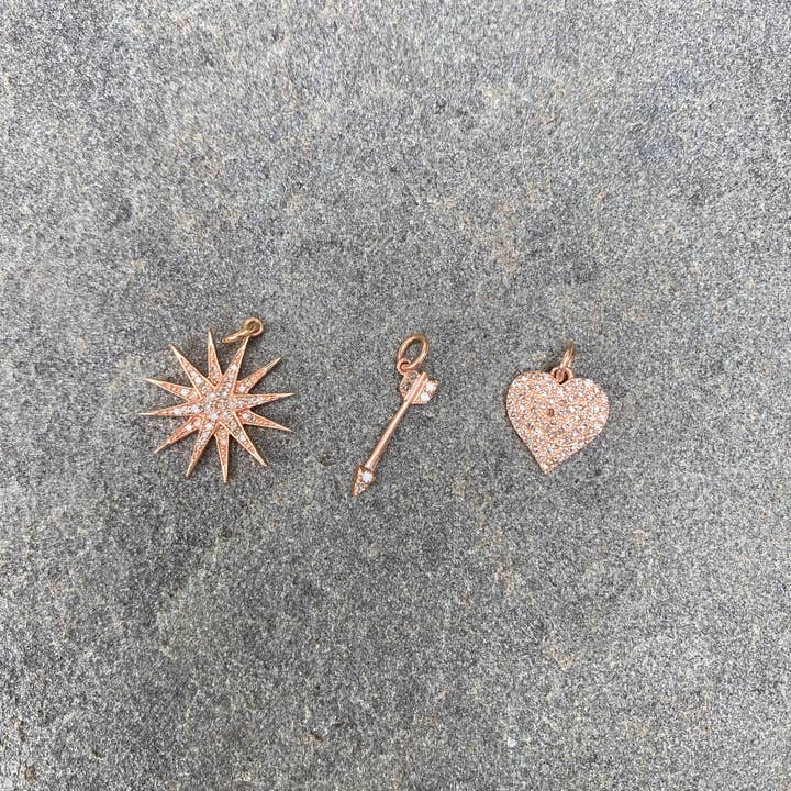 ILISSA MICHELE JEWELRY – wholesale Individual charm/pendant – 14k Rose Gold Charms - Suitable for Leather Necklaces