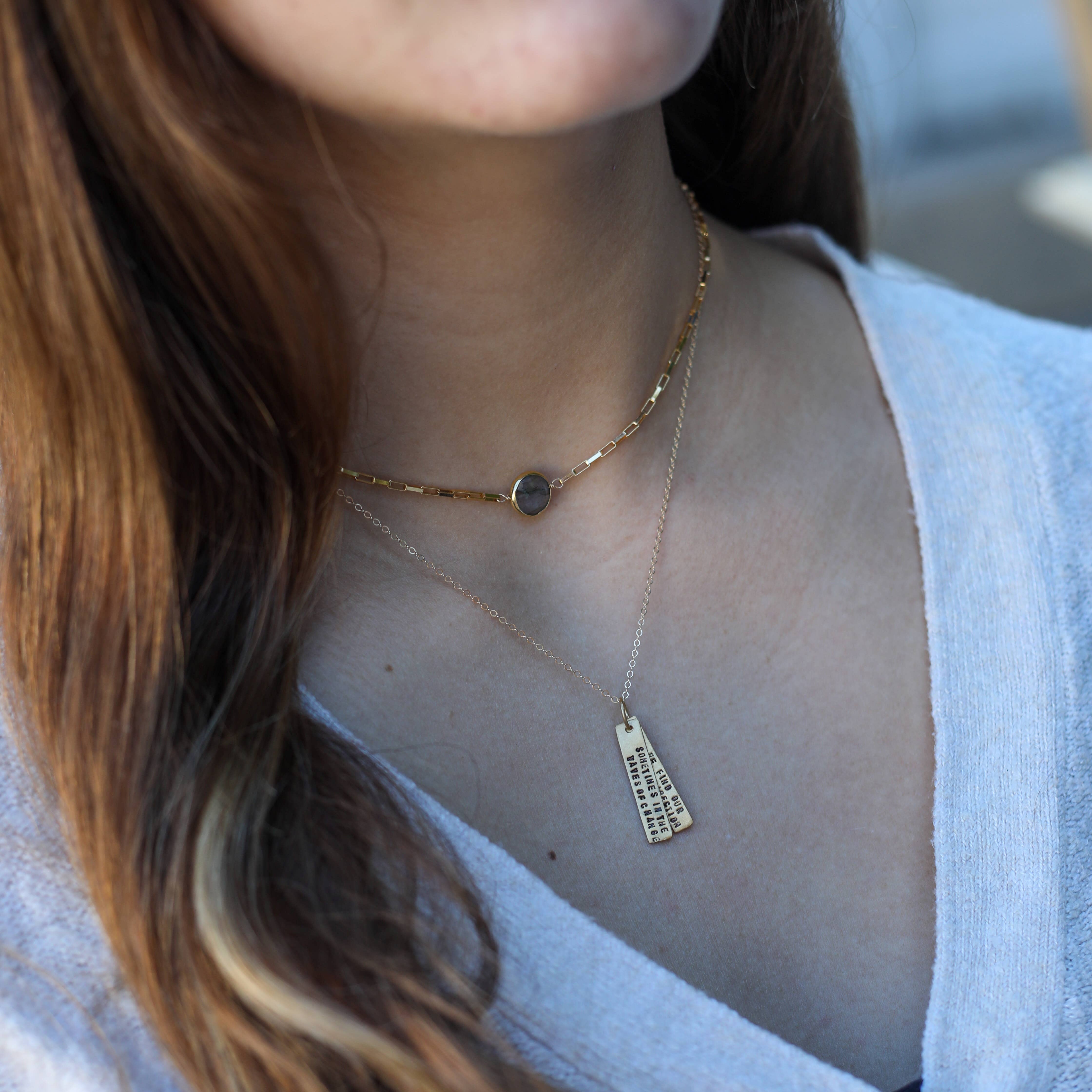 Chocolate and Steel - Wholesale Halskettinghanger - Soms in de golven van verandering... Quote ketting7