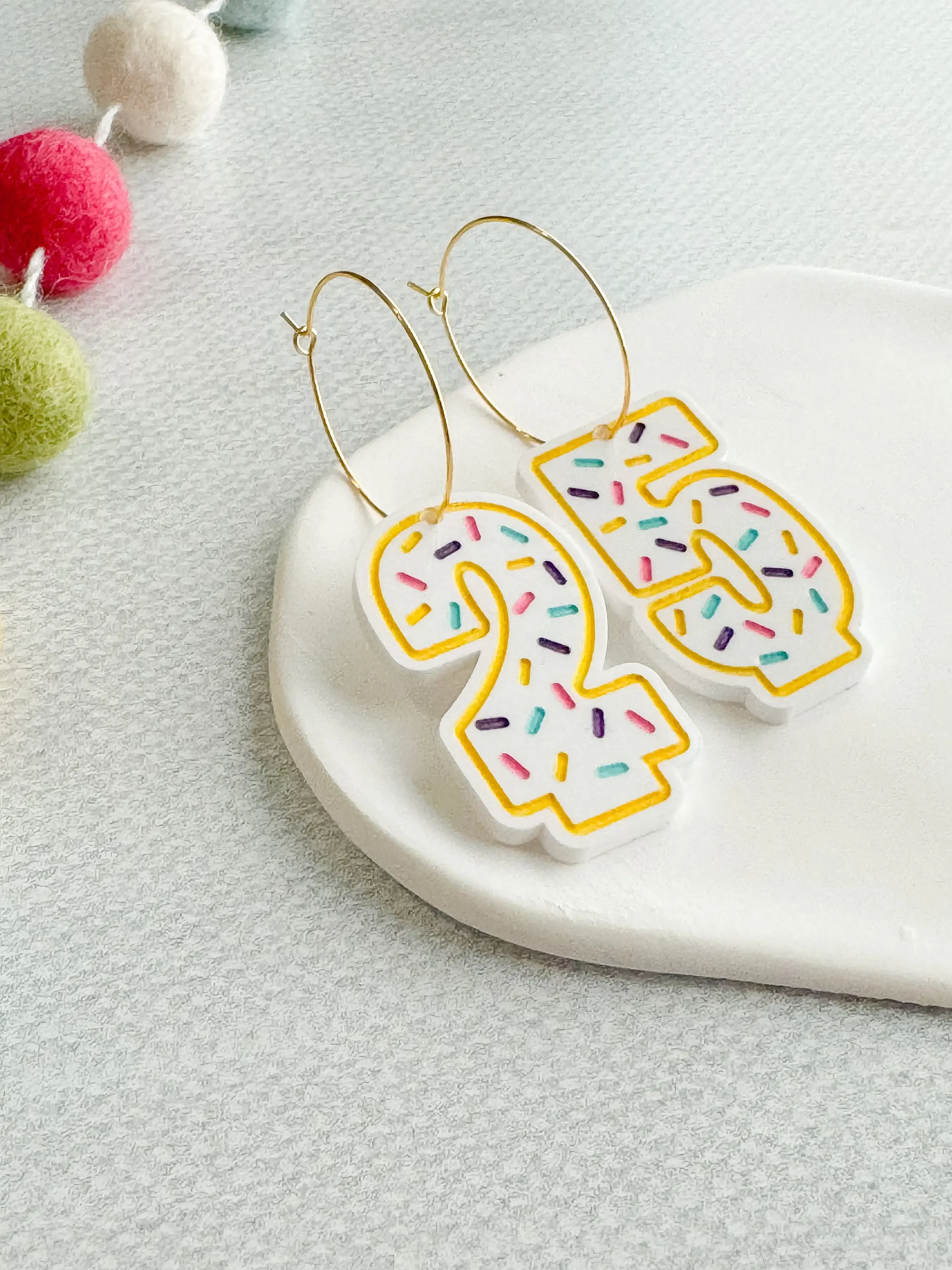 TART Design Co. LLC - Wholesale Dangle Earrings - Birthday Candle Number Earrings Hoops1