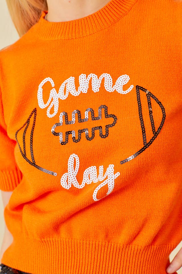 Main Strip - Wholesale Knit Sweater - Women's - Game Day Puff Sleeve Sweater Top