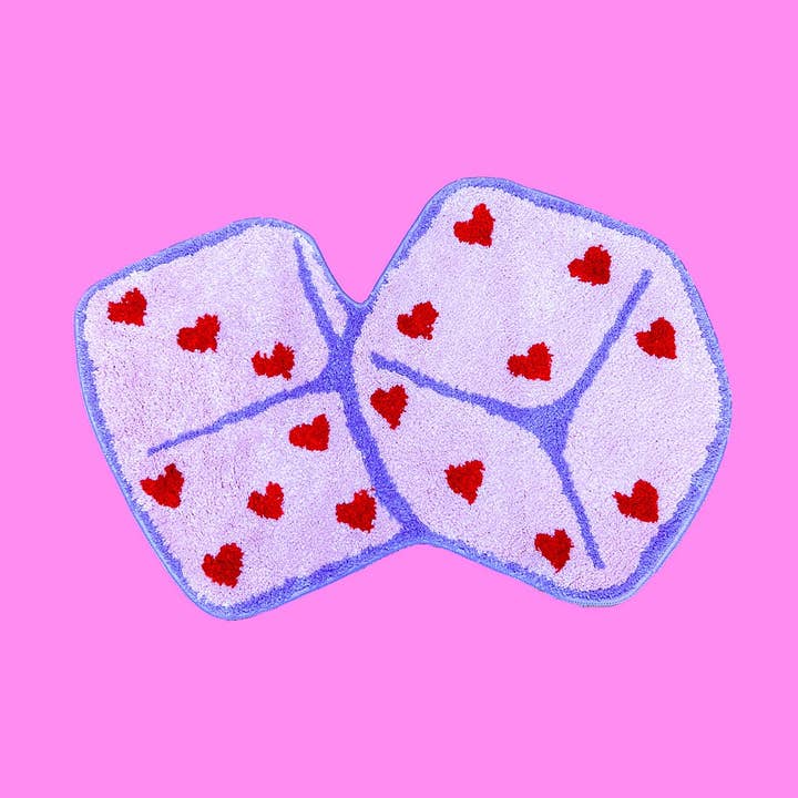 A Shop of Things – wholesale Area rug – Pink Dice with Hearts Rug0