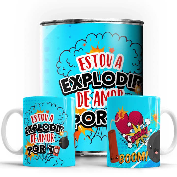 Caneca em Lata Dia dos Namorados por atacado de Bee my Gift