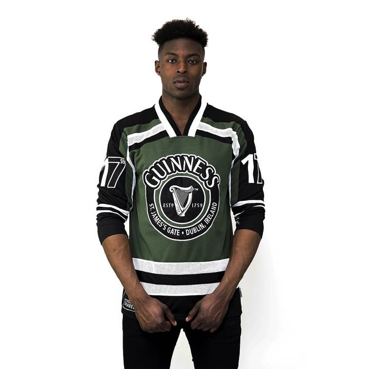 Maillot de hockey HARP vert et blanc pour la vente par James Trading Group INC