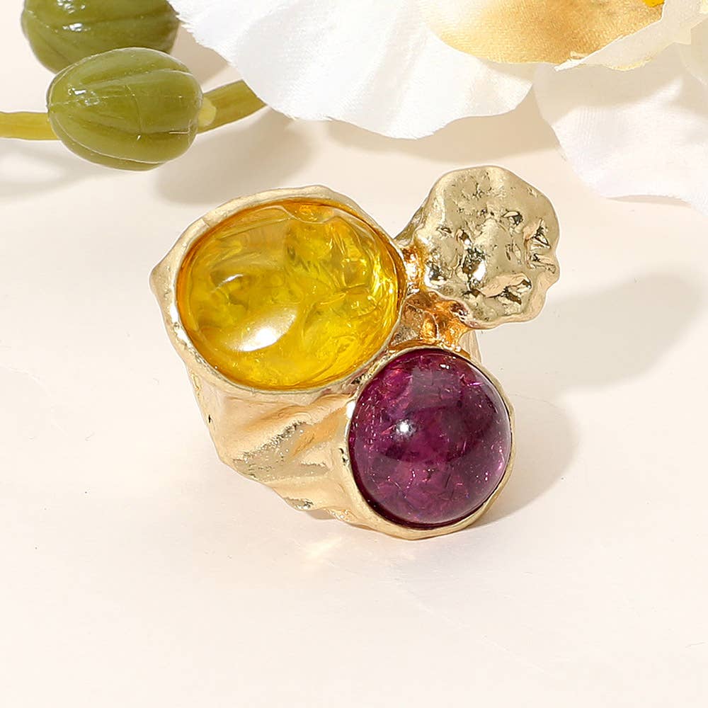 Sensibling Corp. - Wholesale Single Stone/Solitaire Ring - Abstract Chunky Stone Textured Stretch Ring
6