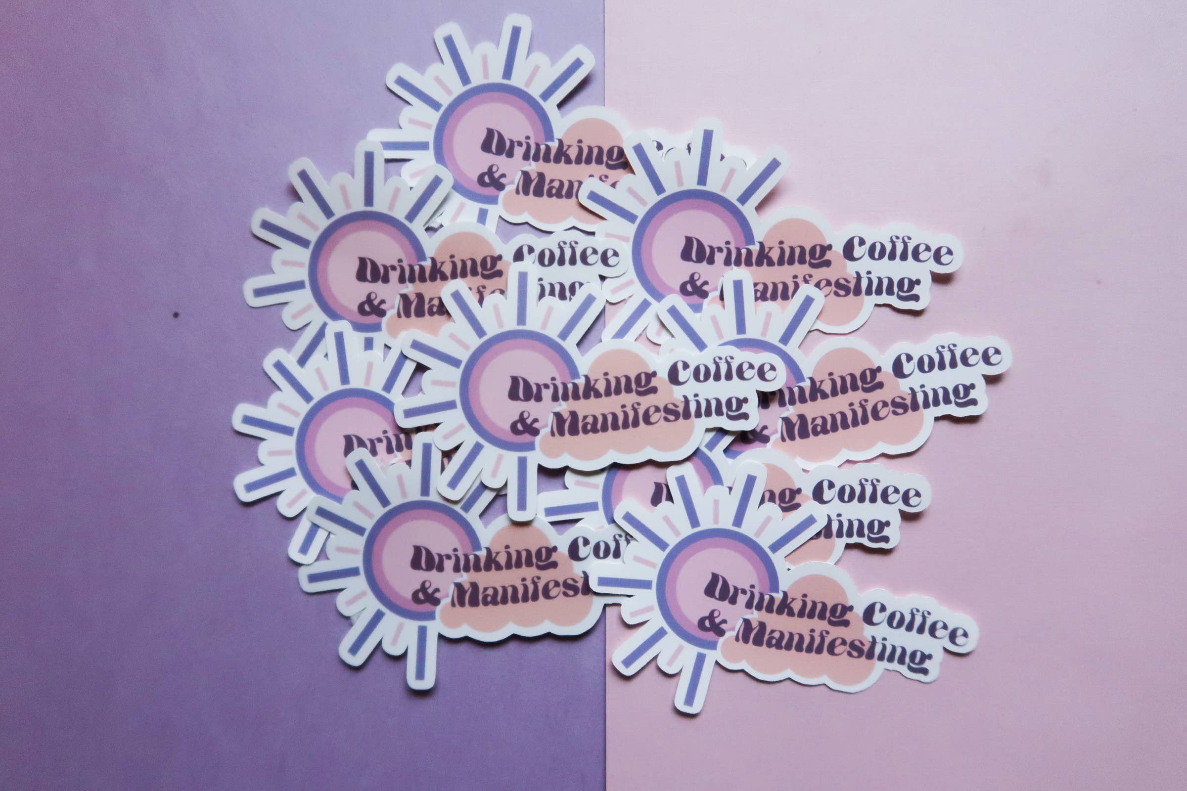 Hello Sourdough - Wholesale Sticker - Drinking Coffee & Manifesting Sticker1