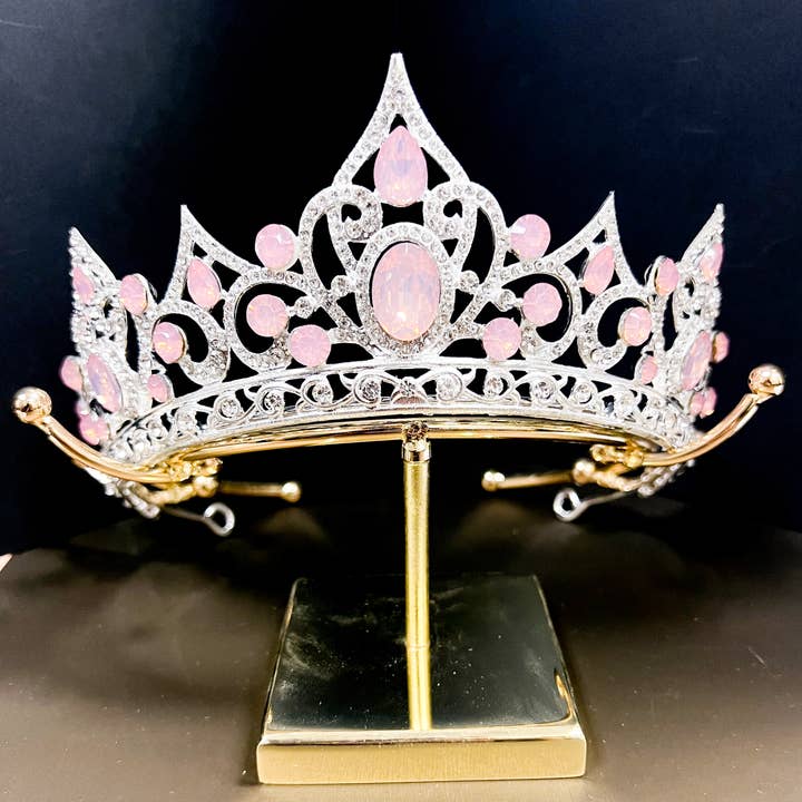Happy Dream Gifts - Wholesale Tiara - Women's - Princess Tiara, Pink Gemstone Tiara, Silver Crystal Tiara