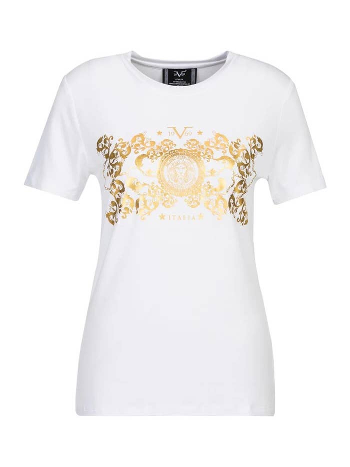 T-shirt col rond BELLA Lion - BLANC pour la vente par Versace 19.69 Abbigliamento Sportivo SRL