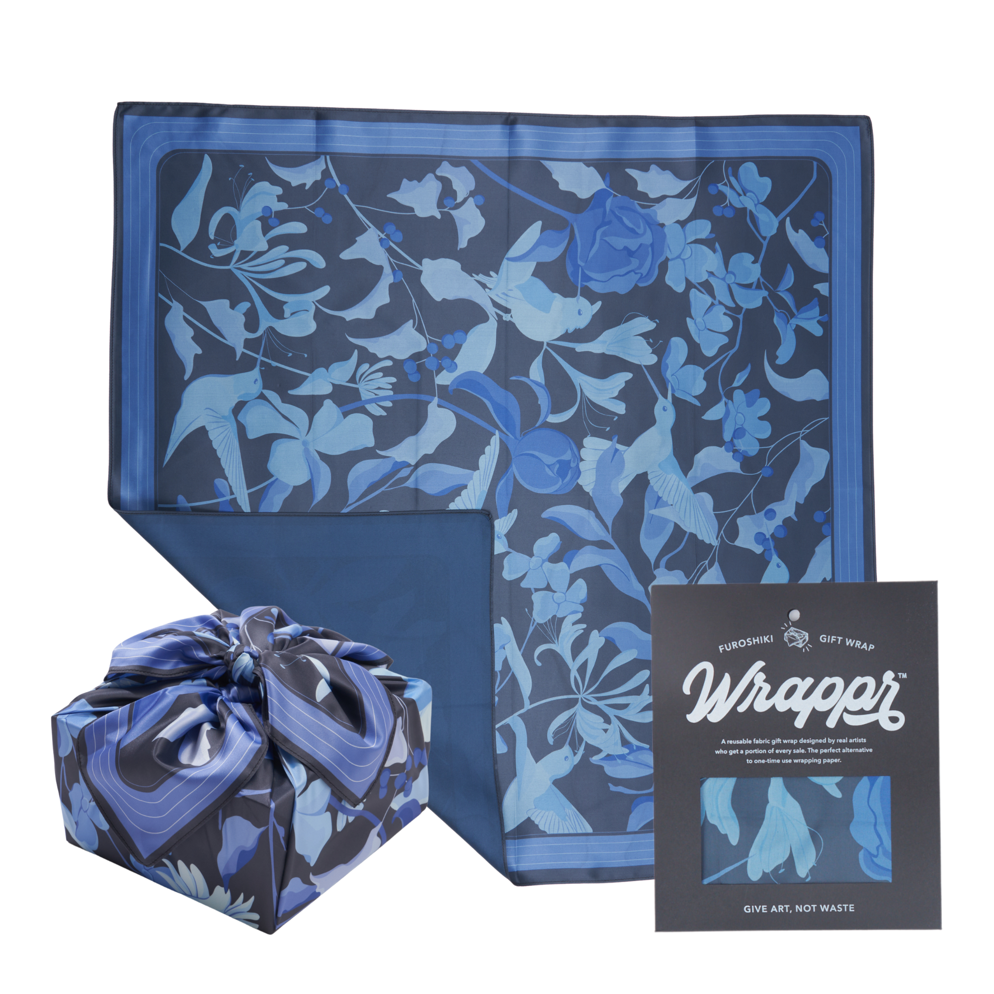 WRAPPR Gift Wrap - Wholesale Flat Wrap - Furoshiki Gift Wrap by Danni Ha | 28", Recycled Polyester0