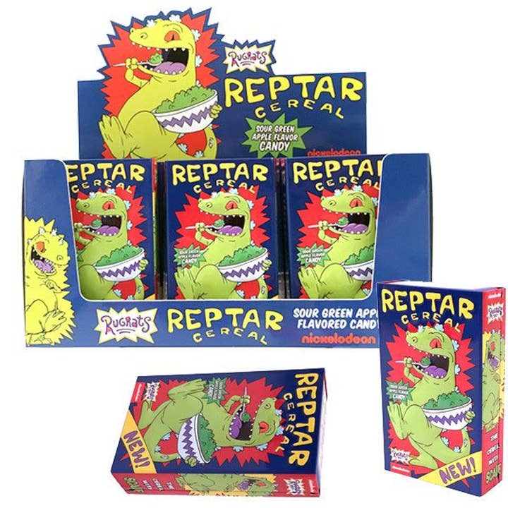Boston America Nickelodeon Reptar Cereal Candy in Tins 1.2oz - 12ct for wholesale by I Got Your Candy