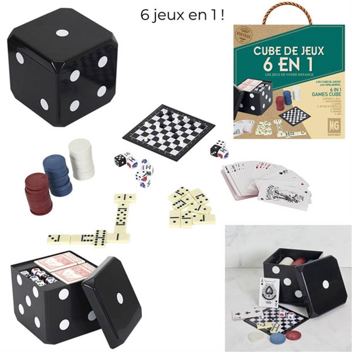 TSJJ - Wholesale Board Game - 6-in-1 Game Cube0