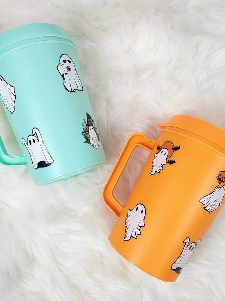 Glow-In-The-Dark Ghost Wrap HIP SIPS Mega Mug 34oz for wholesale by Scratch Decor
