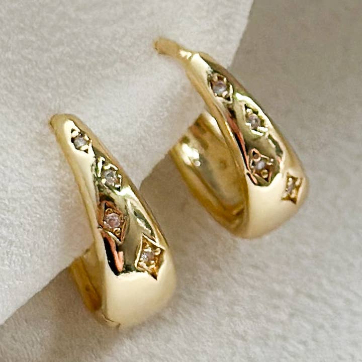 Ellis Grey Jewellery – wholesale Hoop earrings – 18k Gold Star Teardrop Hoops0