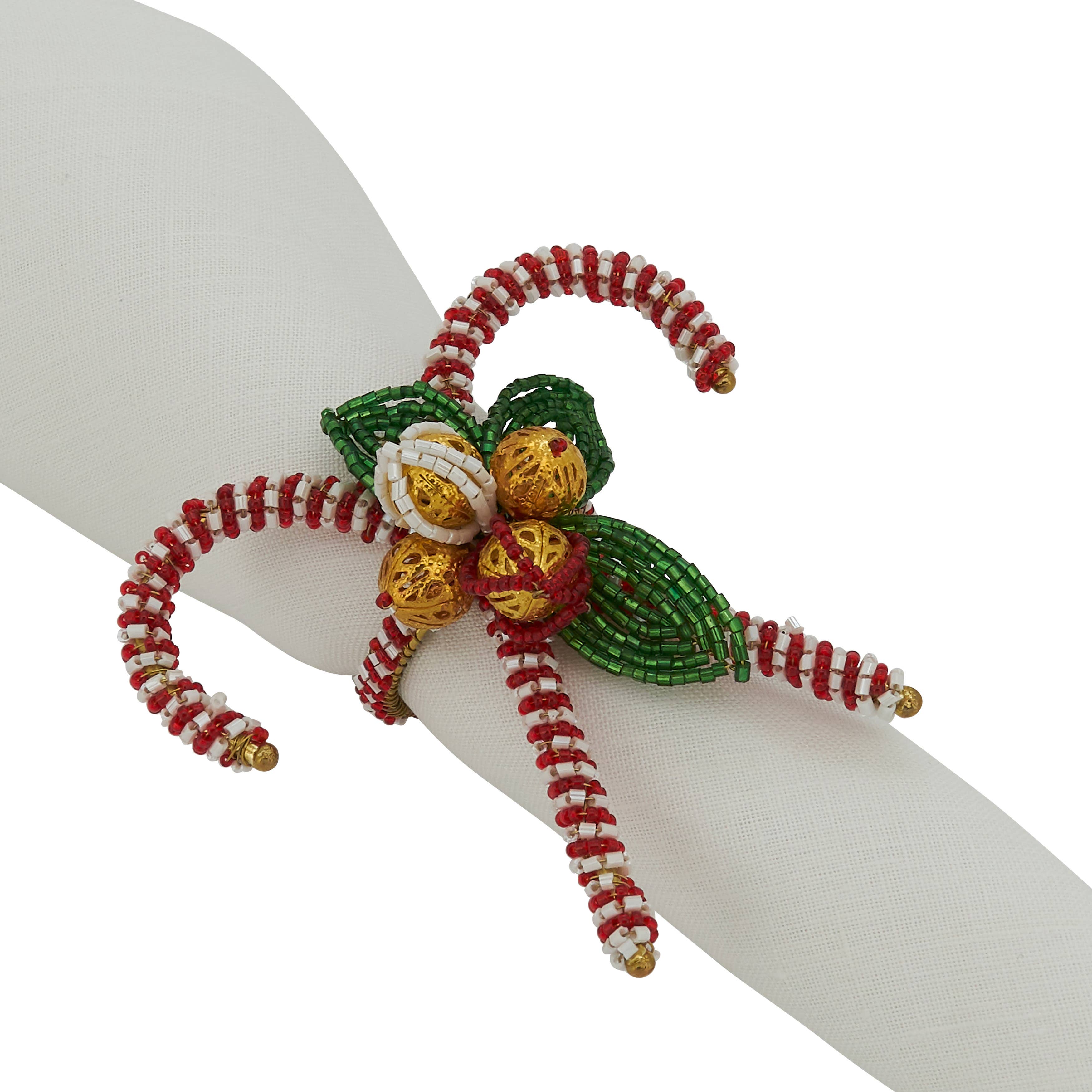 Saro Lifestyle - Wholesale Napkin Ring - Candy Cane Napkin Ring5