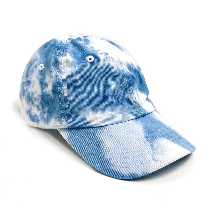 Cappellino da baseball per bambini in cotone con motivo tie-dye blu per la vendita all'ingrosso da parte di Port 213