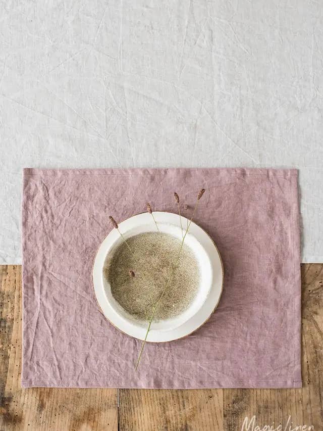 Woodrose linen placemat set of 2 for wholesale by MagicLinen (We handle U.S. import procedures for you)