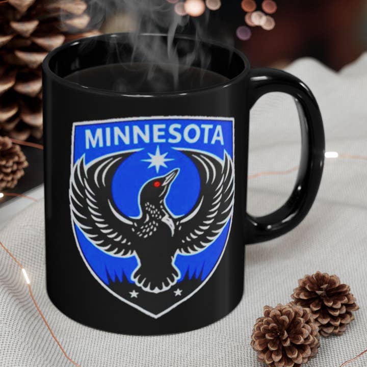 Minnesota Rebel Loon Coffee Mug, Black Ceramic Cup for wholesale by Tevatino