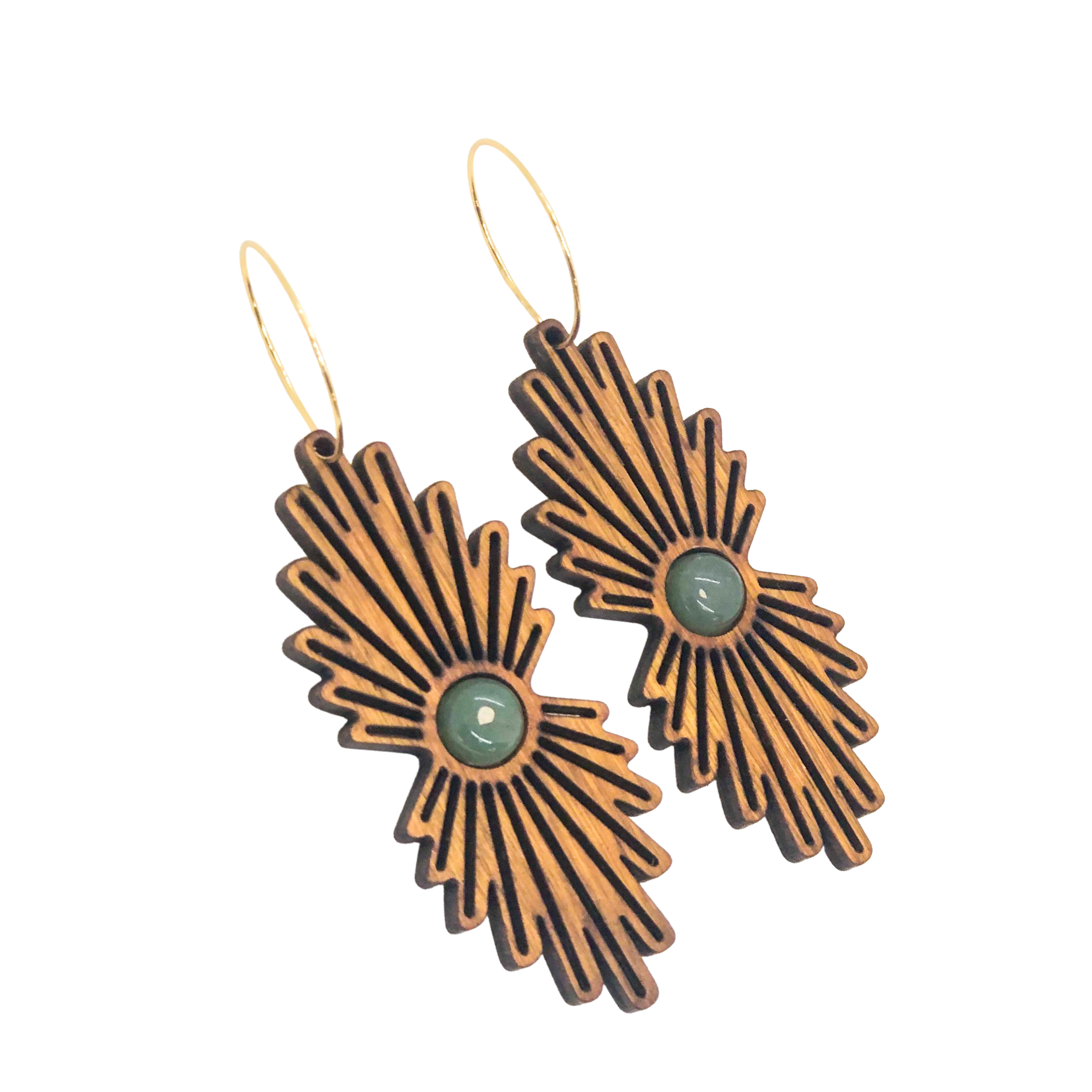 lovelevel – wholesale Dangle earrings – Gemstone Wood Earrings | SUNBURST10