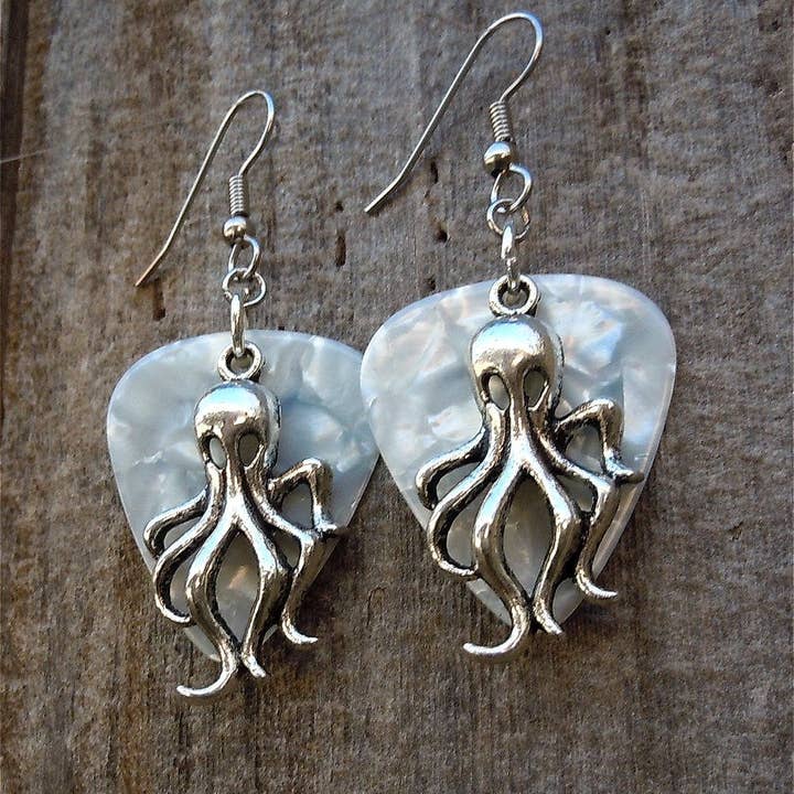 Simply Raevyn - Wholesale Dangle Earrings - Octopus Charm Guitar Pick Earrings15