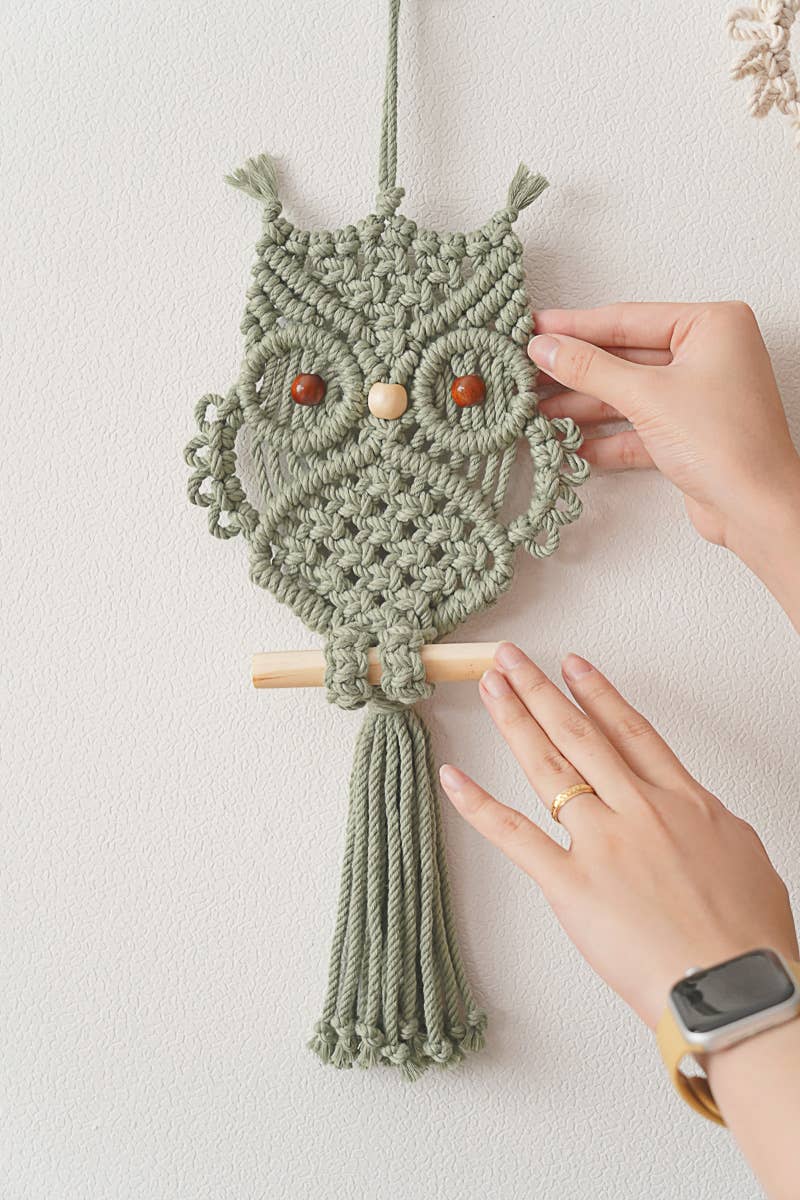 BeanDaikon – wholesale Väggdekor - Barn och baby – Macrame Uggla Vägghängande W7311