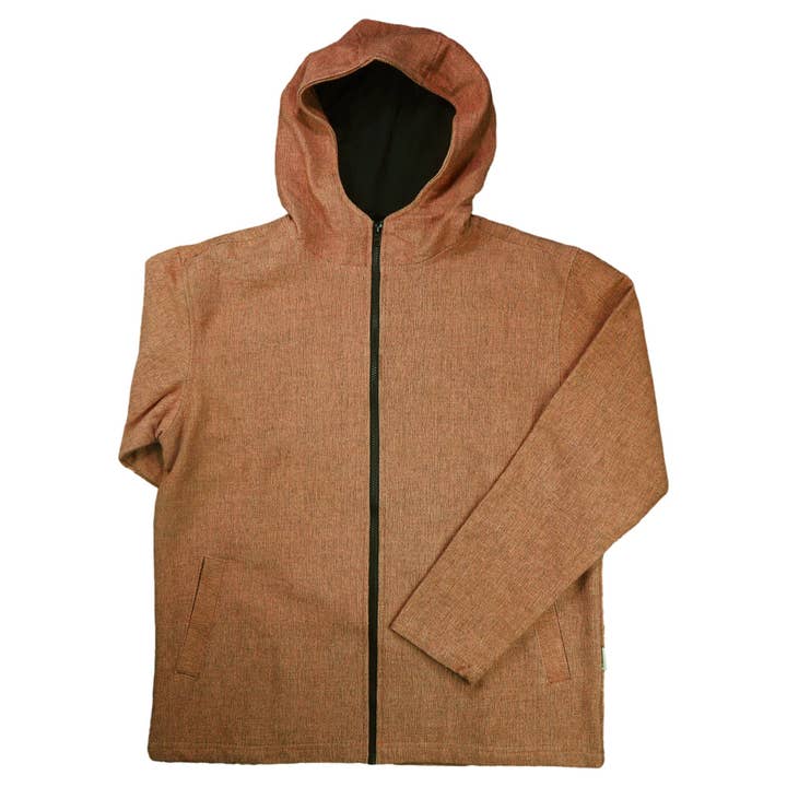 Felpa con cappuccio marrone giacca a trama grossa cotone hoodie per la vendita all'ingrosso da parte di Tribal Trade GmbH