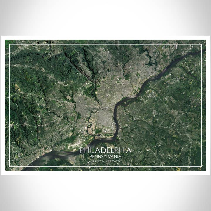 JACE.design – wholesale Konsttryck – Philadelphia PA karta Skriv ut satellit2