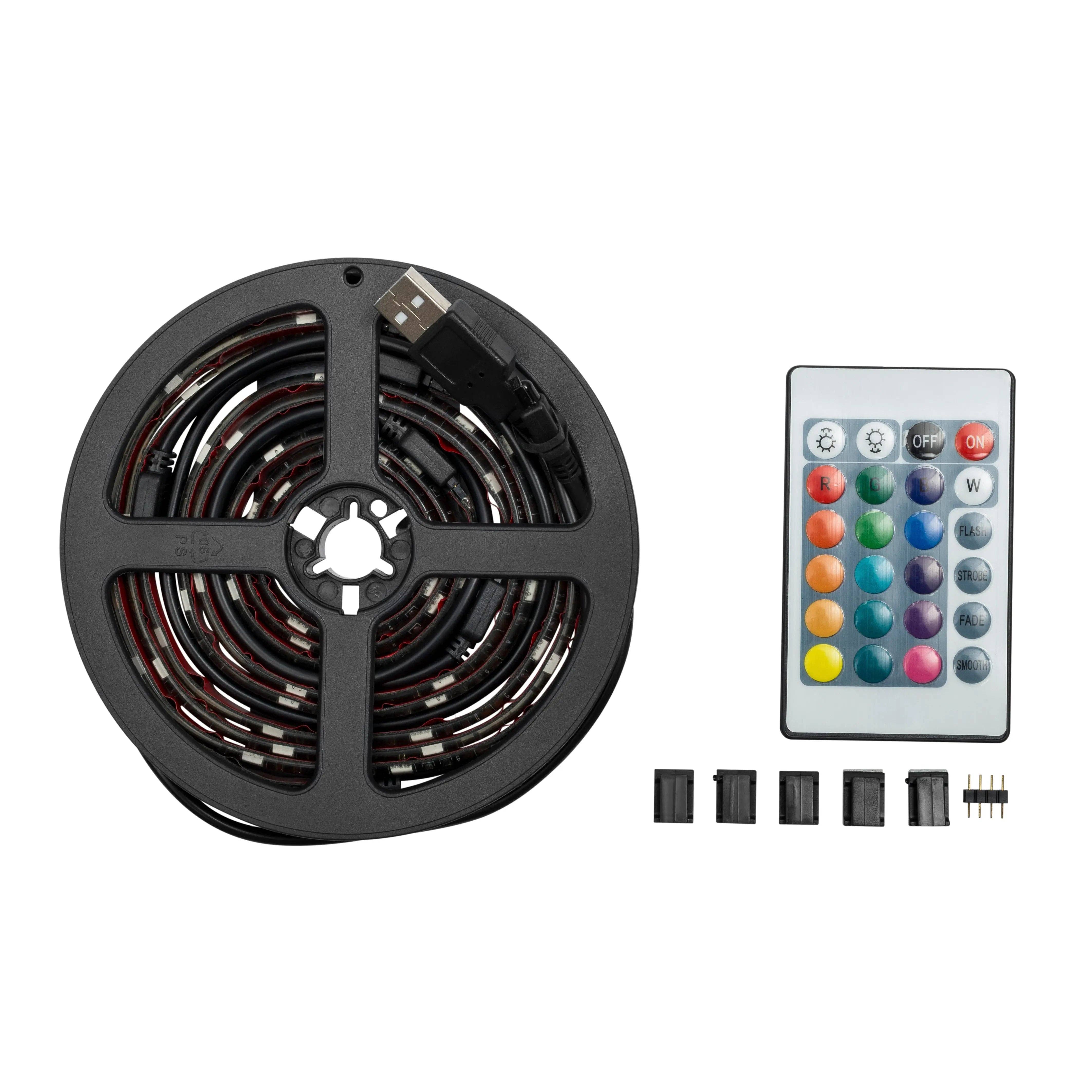 Promounts - Venta al por mayor Bombilla/disco de luz - Kit de luz LED para TV con 4 tiras y 16 colores con control remoto (OTB04) de ONE Products1