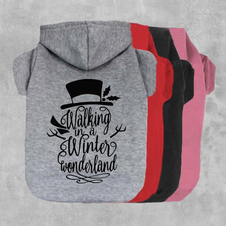 Walking In A Winter Wonderland Dog Hoodie for wholesale by The Honest Dog Company