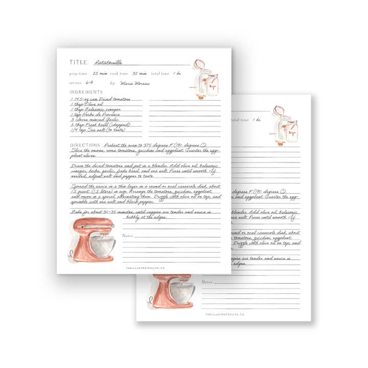 The Illustrated Life – Engroshandel Opskriftskort – Opskrift Binder Filler Sider4