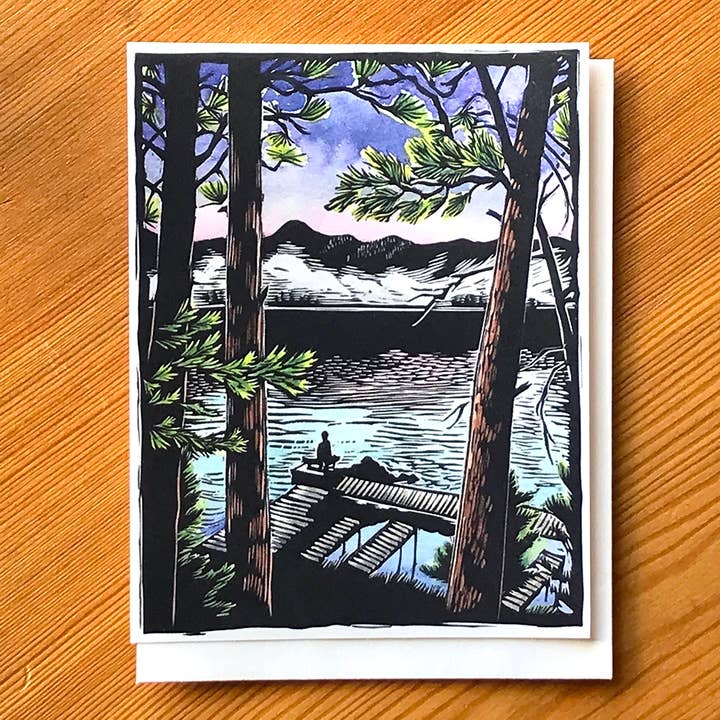 Écouter - Carte du lac Flathead pour la vente par Claire Emery Art