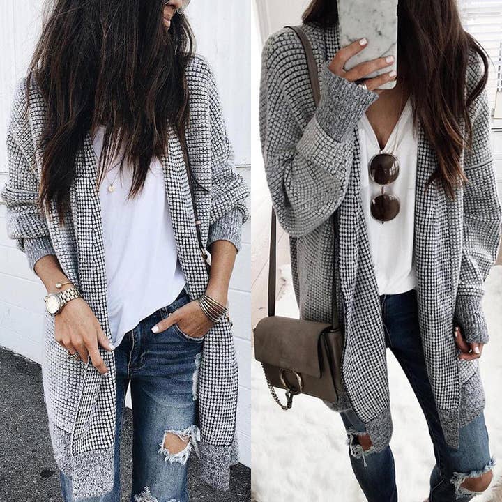 Picture Color New Autumn And Winter Sweaters Women's Plaid Woolen for wholesale on Faire