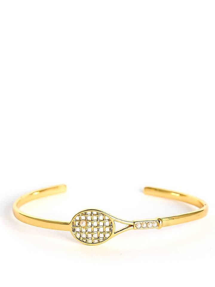 Brazalete de Raqueta de Tenis Dorado - Chapado en 18k - WS para venta al por mayor de Lisi Lerch