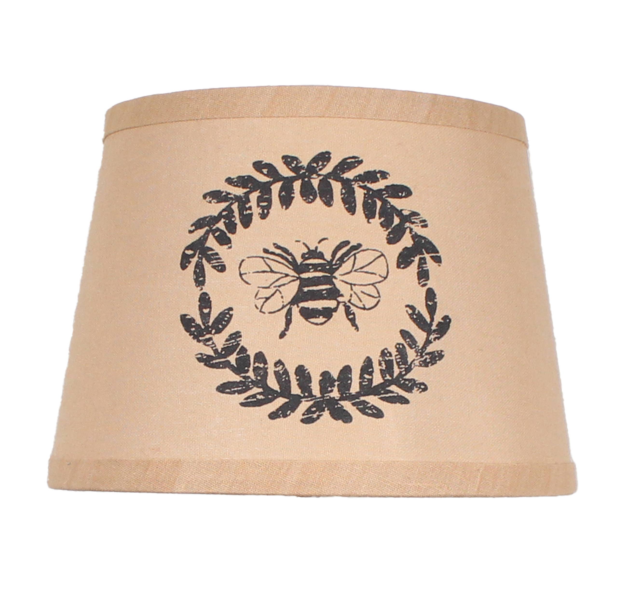 Home Collections by Raghu – wholesale Lampshade – Royalton Bee Wreath Tea Stained 10 Drum Shade