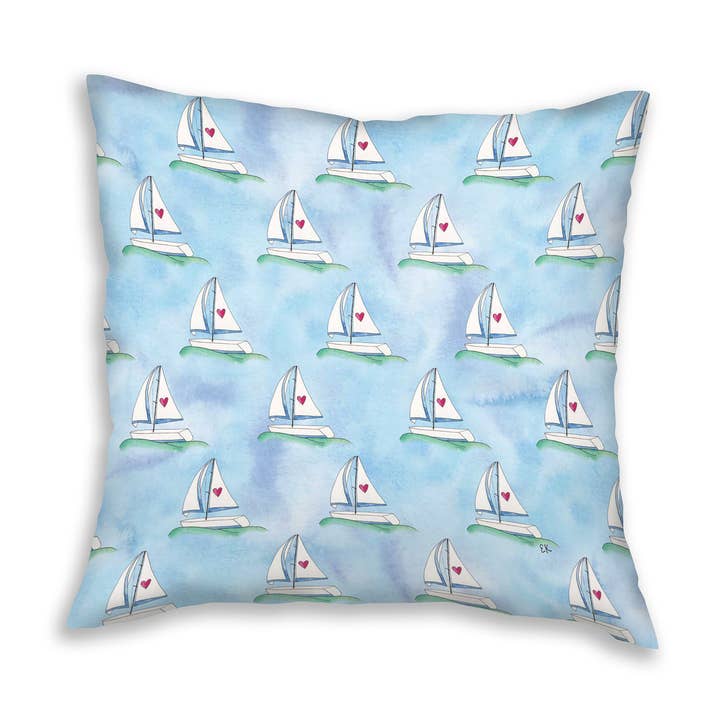 Set Sail Pillow for wholesale by Eileen Graphics