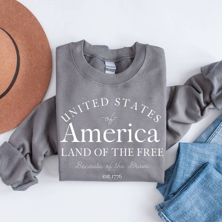 Personalized America Sweatshirt USA Land Of The Free Sweater for wholesale by La Bella Rose Boutique