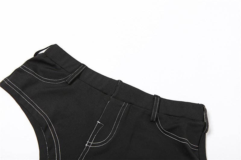 MB Fashion Wholesale - Vente Maillot de bain deux-pièces – femme - Ensemble haut de bikini licou et short taille haute MB FASHION 9747LY12