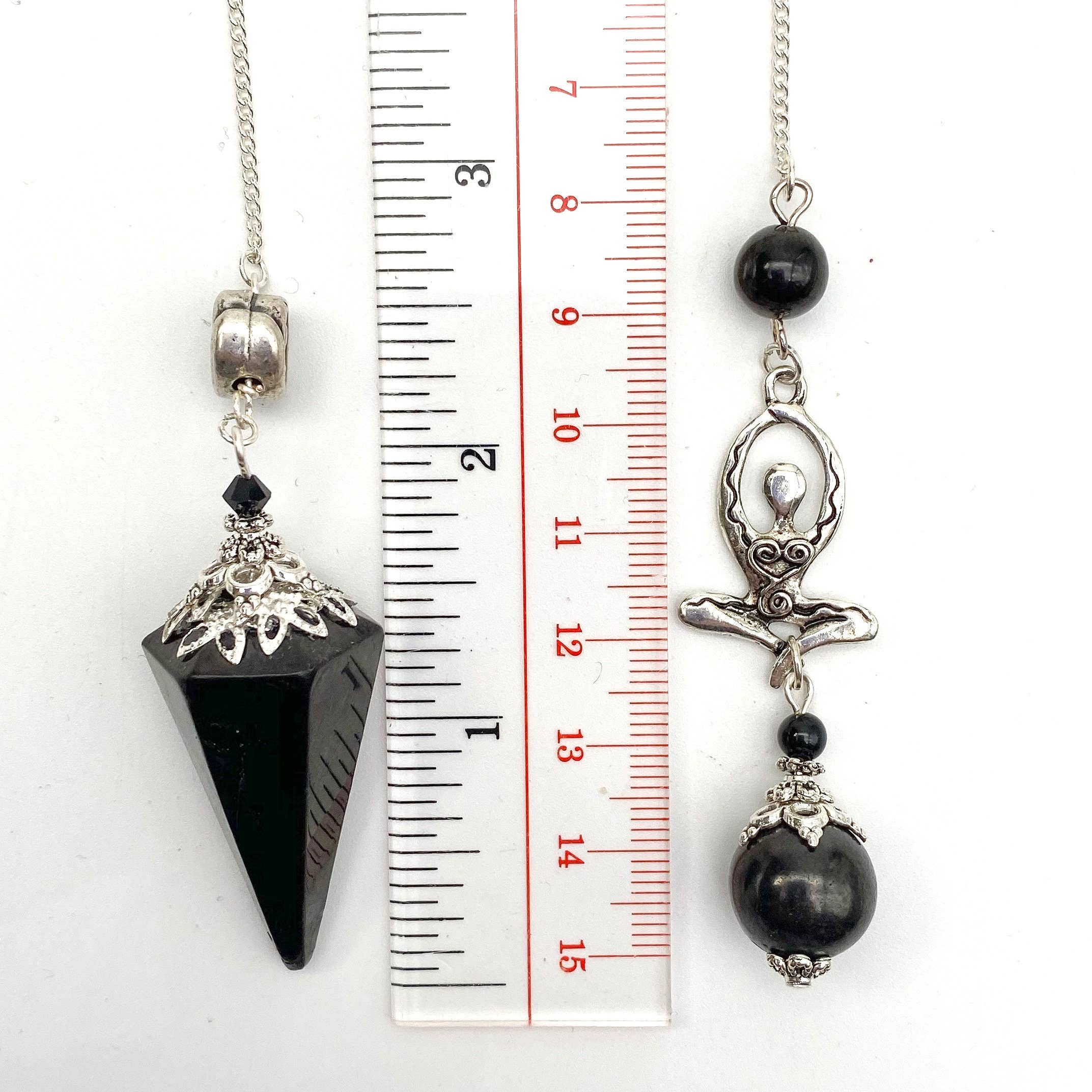 Glorious Healing Crystals - Vendita all'ingrosso Attrezzatura per meditazione - Pendolo della dea shungite, pendolo della rabdomanzia con pietra miracolosa, C8