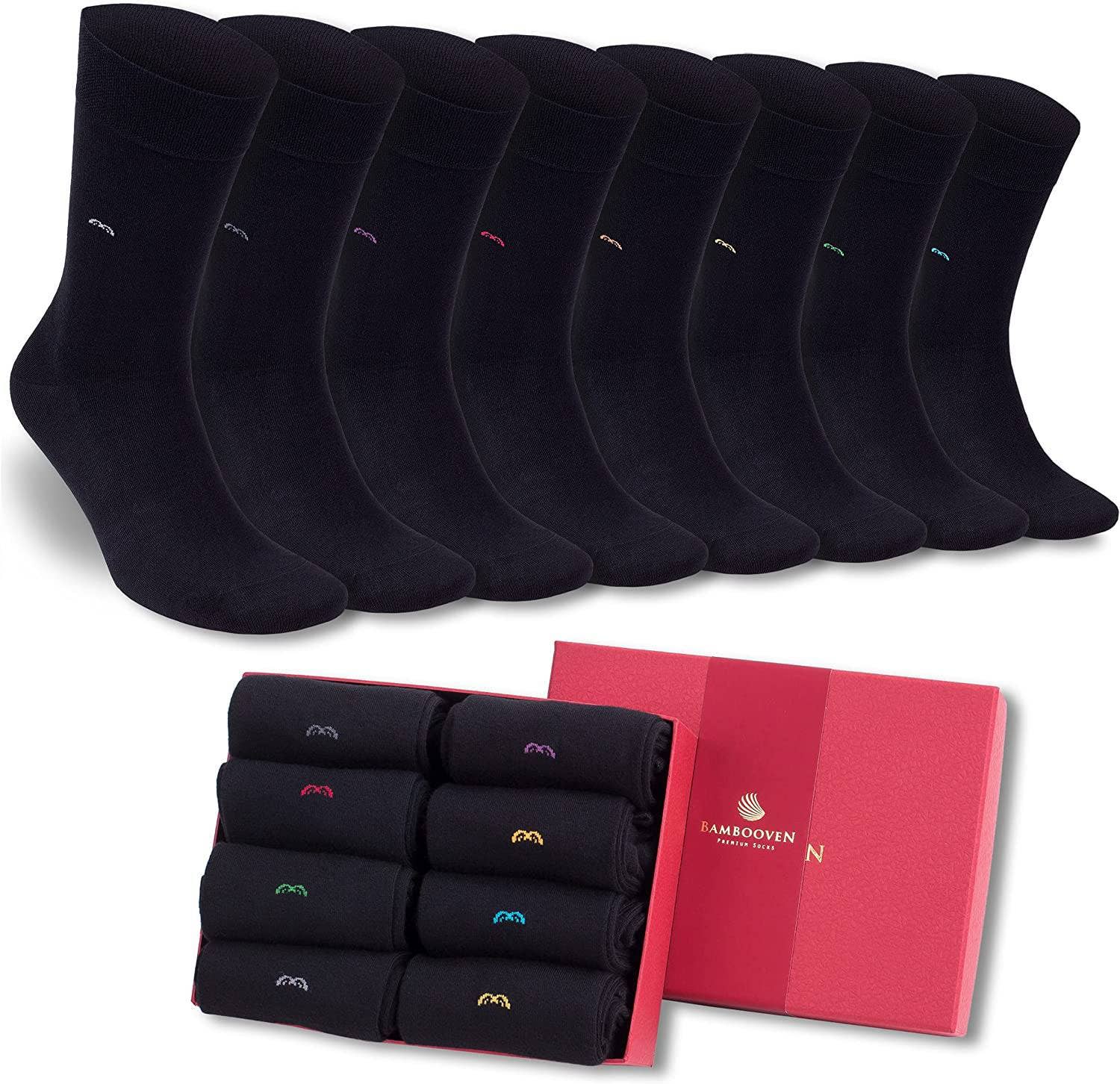 Bambooven - Wholesale Socks - Men's - Men’s Bamboo Dress & Trouser Socks 'Black" 8-Pack - 633