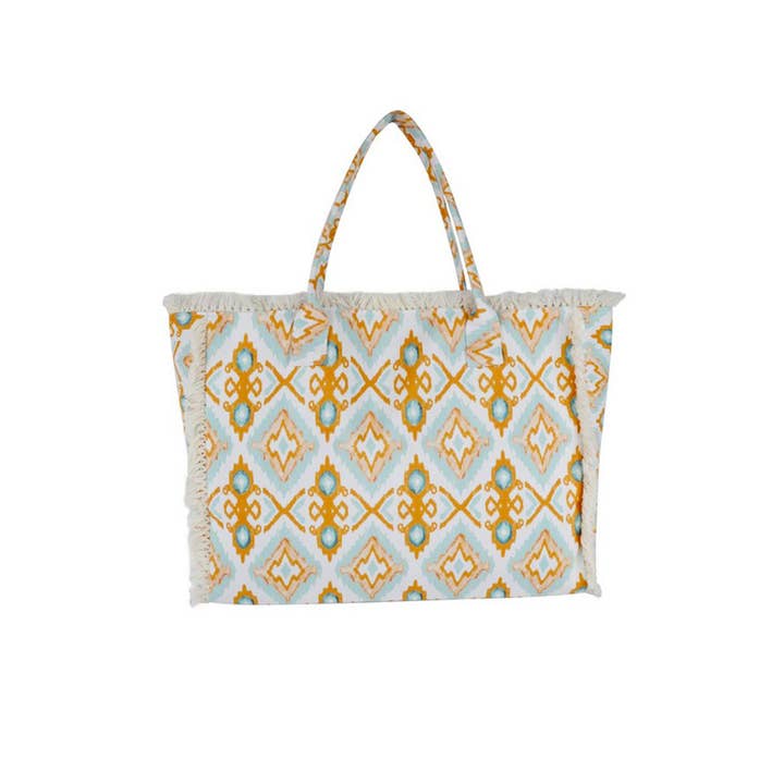 ★TOUT Y EST★ Simple shopper bag 62 ethnic fringe ivory G62 Wholesale fringe canvas tote bag for your store