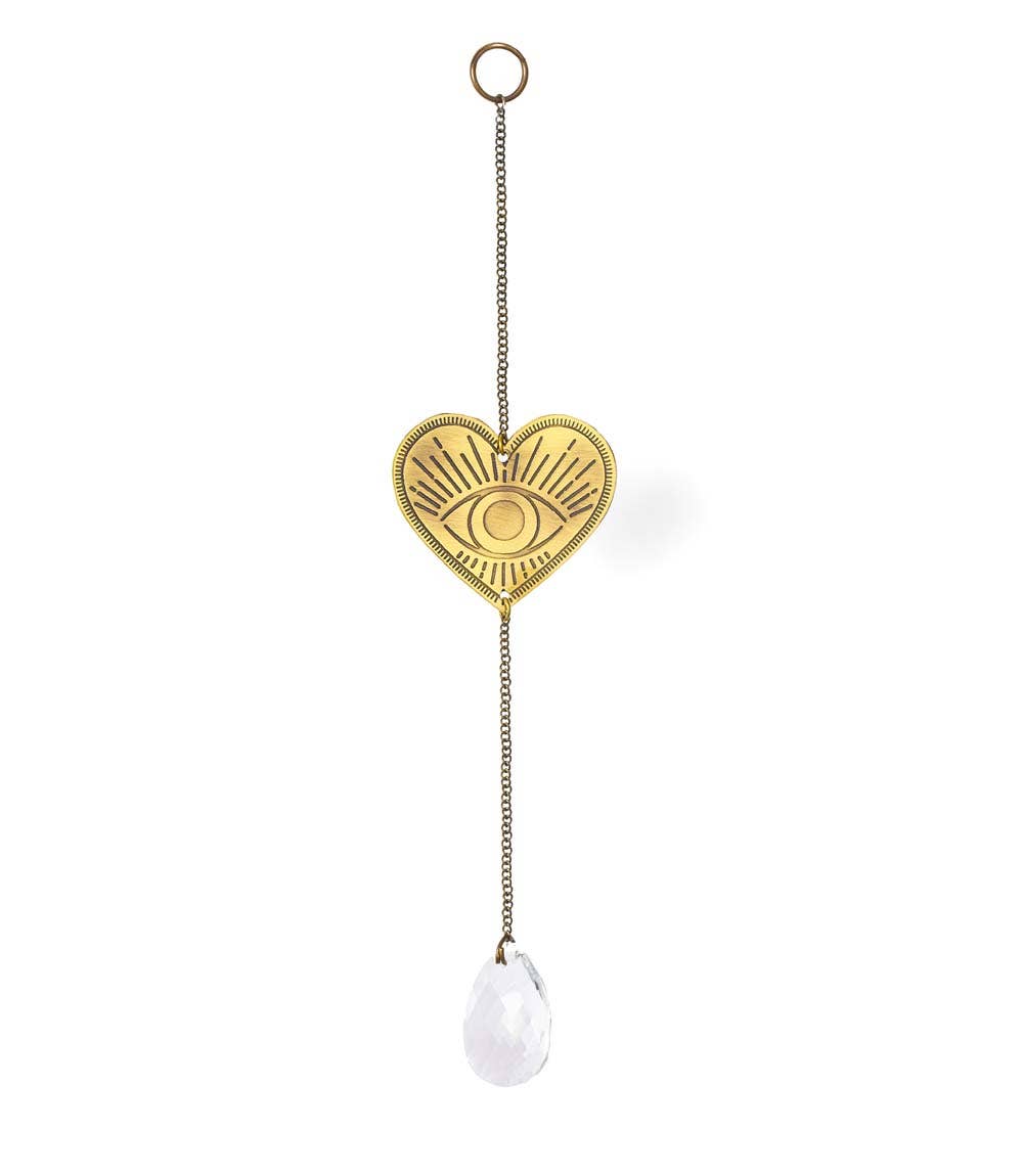 Matr Boomie Fair Trade - Wholesale Suncatcher - Surya Mini Heart Engraved Brass Suncatcher