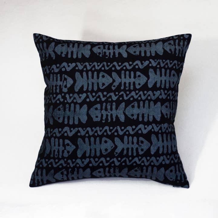 Hand Painted Pillow Covers Hungry Fish for wholesale by WinterSun + NuevoSol