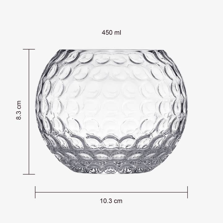 The Wine Savant / Khen Glassware - Wholesale Cocktail/liquor glass - Golf Ball Whiskey Glass | Set of 2 | 450 mL4