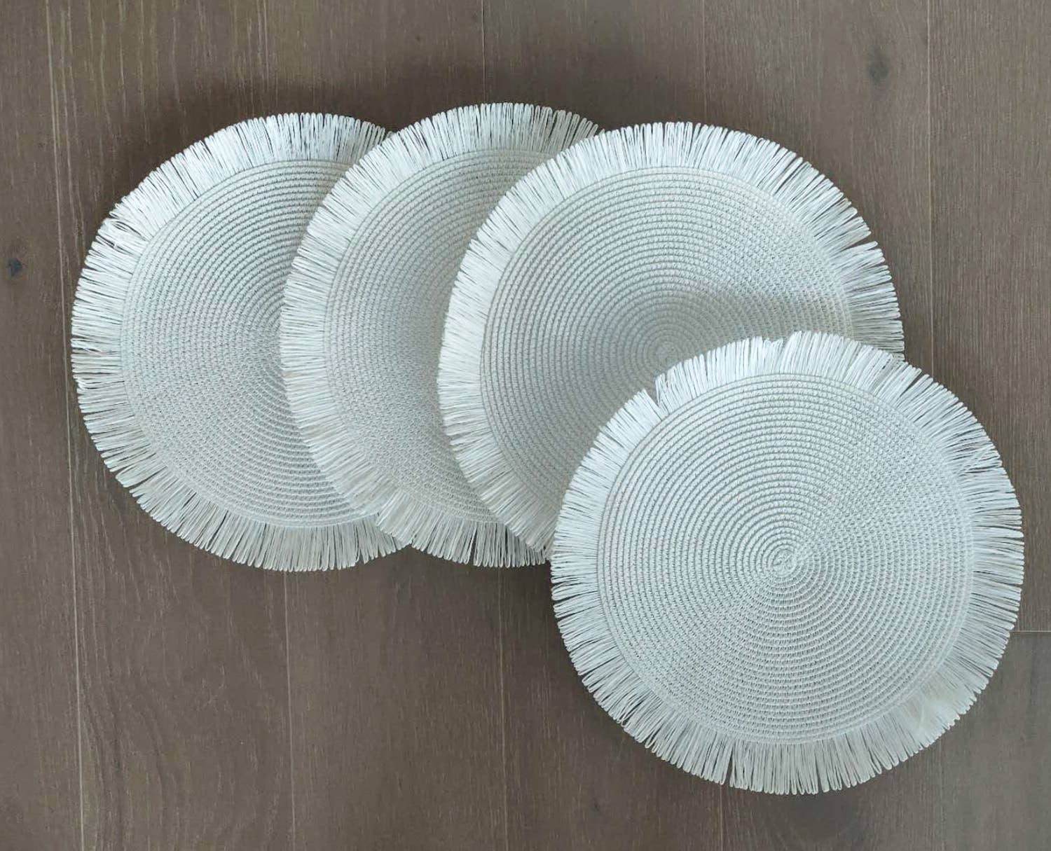 Fennco Styles - Wholesale Placemat - Handwoven Fringe Boho 15" Round Placemat31