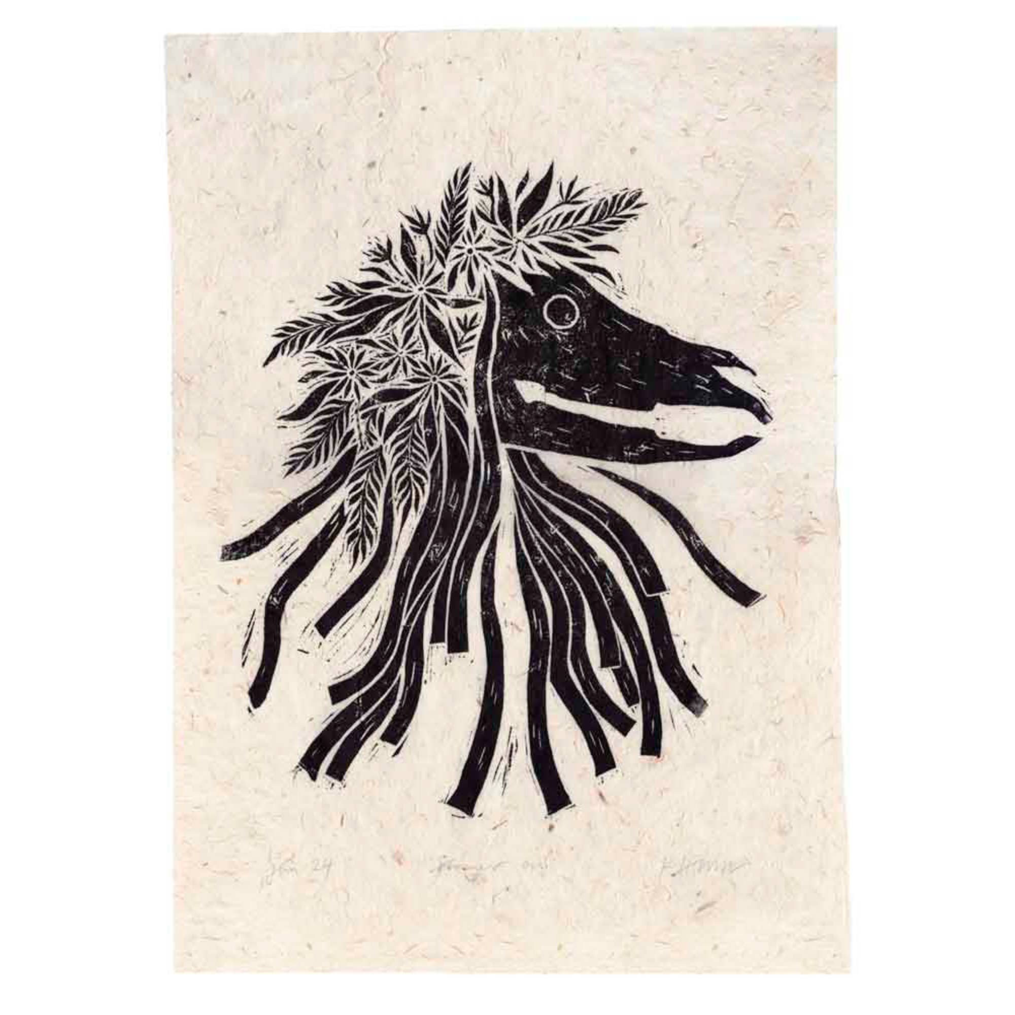 Katia Hinic Studio - Wholesale Art Print - 'Flower Oss' lino print7