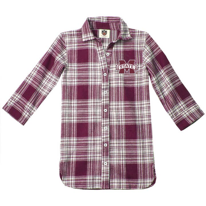 Wes & Willy Mississippi State Bulldogs Girl's Plaid Dress for wholesale by Wes and Willy
