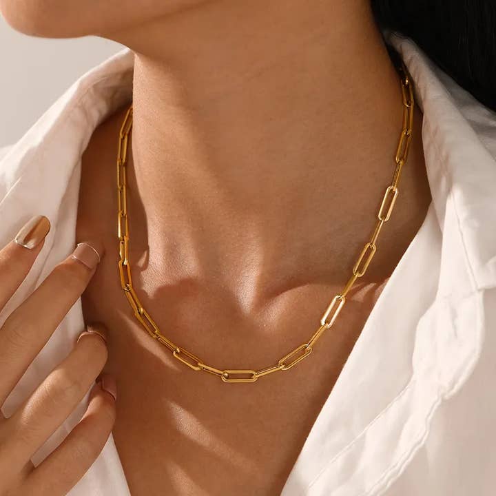 Sweet Cherry Sky - Wholesale Link & Chain Necklace - Classic Paper Clip Necklace Paperclip in Gold or Silver