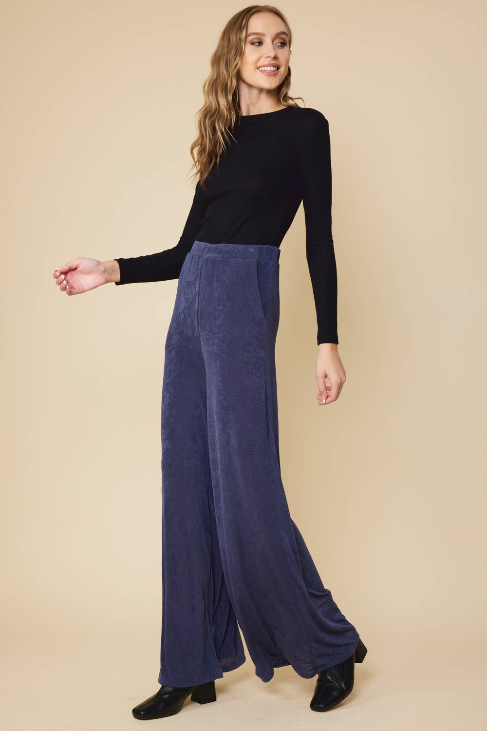 FSL Apparel - Wholesale Pants - Women's - SP7053 - WIDE LEG LONG PANTS WITH ELASTIC WAIST BAND7