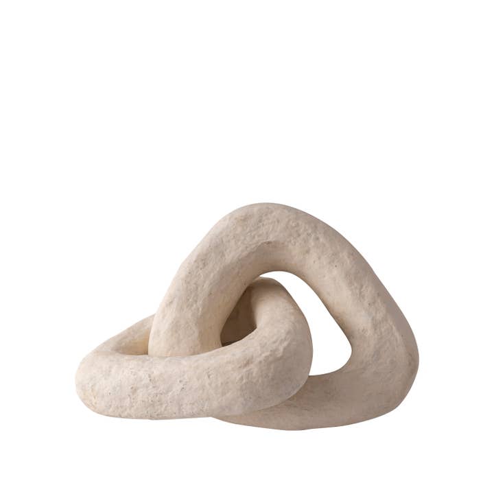 off white Paper Mache Chain Dia 6" & H 3" for wholesale on Faire7