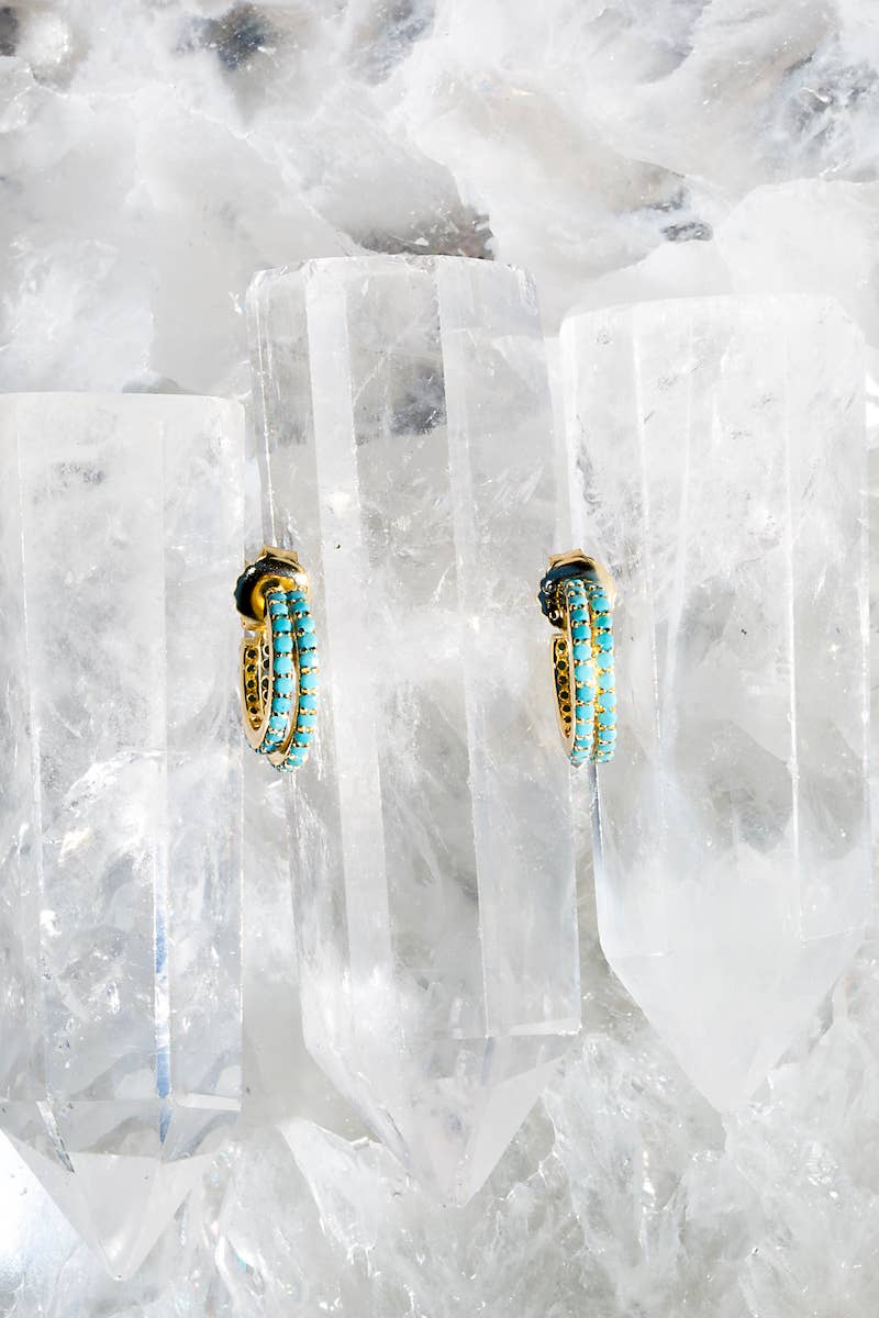 Native Gem - Wholesale Huggie Earrings - EVIL TWIN HUGGIES- TURQUOISE